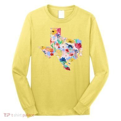 Flower Texas State Floral Design Long Sleeve Shirt