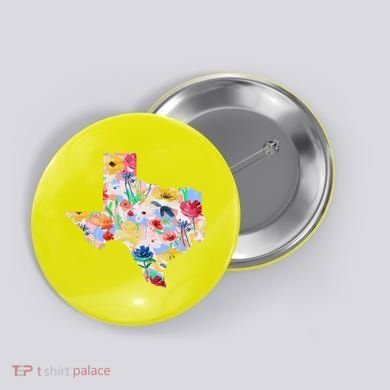 Flower Texas State Floral Design Button