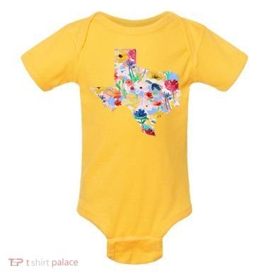 Flower Texas State Floral Design Baby Bodysuit