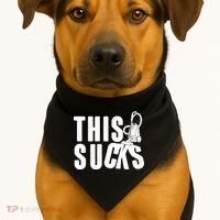 Funny This Sucks Vacuum Cleaner USA-Made Doggie Bandana thumb 1