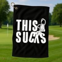 Funny This Sucks Vacuum Cleaner Golf Towel thumb 1
