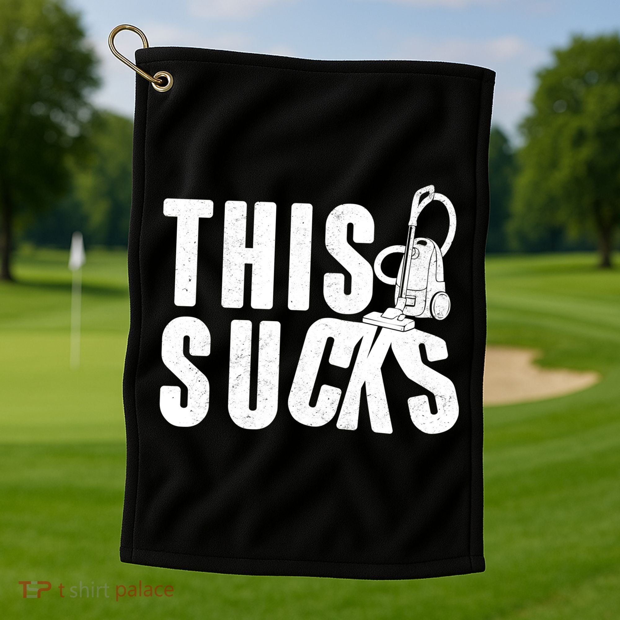 Funny This Sucks Vacuum Cleaner Golf Towel