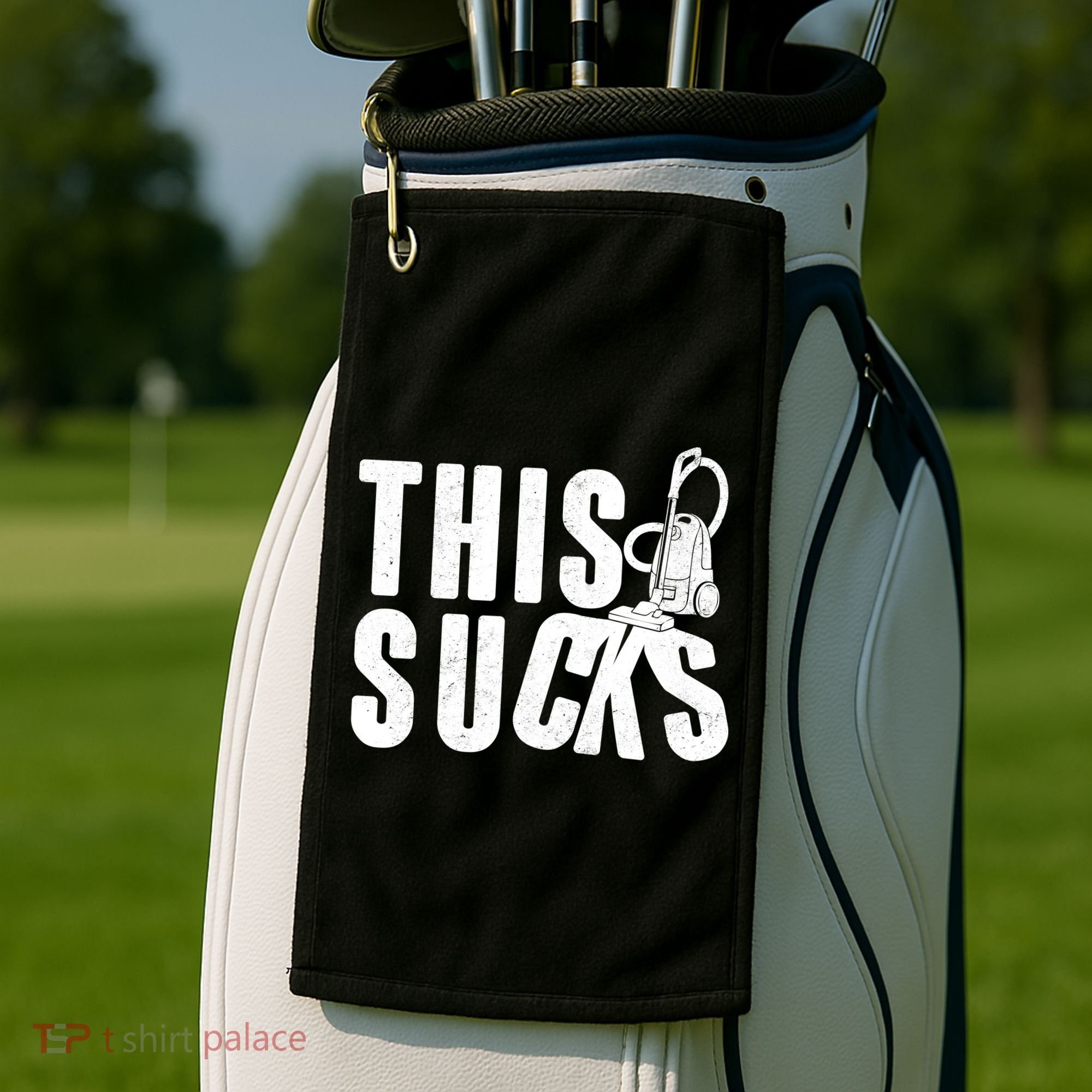 Funny This Sucks Vacuum Cleaner Golf Towel