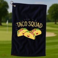 Funny Taco Squad Cute Mexican Food Lover Golf Towel thumb 1