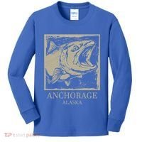 Fishing Town Souvenir Anchorage Alaska Gift Kids Long Sleeve Shirt thumb 0