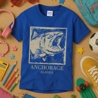 Fishing Town Souvenir Anchorage Alaska Gift Kids T-Shirt thumb 3