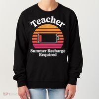 Funny Teacher Summer Recharge Required Low Battery Humor Women's Sweatshirt thumb 0
