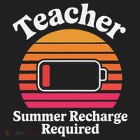 Funny Teacher Summer Recharge Required Low Battery Humor Beanie thumb 2