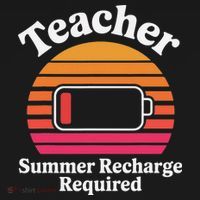 Funny Teacher Summer Recharge Required Low Battery Humor Women's Hoodie thumb 2