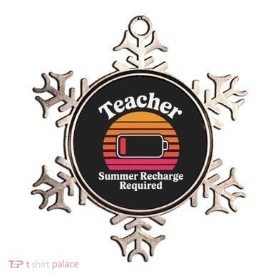 Funny Teacher Summer Recharge Required Low Battery Humor Ornament