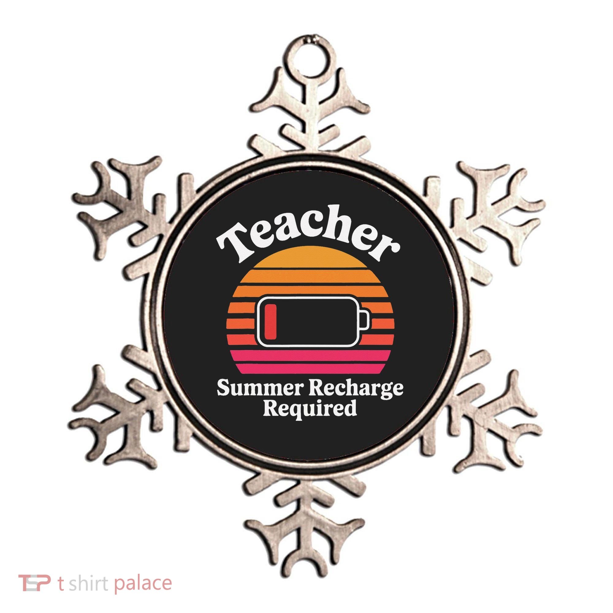 Funny Teacher Summer Recharge Required Low Battery Humor Ornament