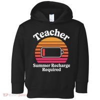 Funny Teacher Summer Recharge Required Low Battery Humor Toddler Hoodie thumb 0
