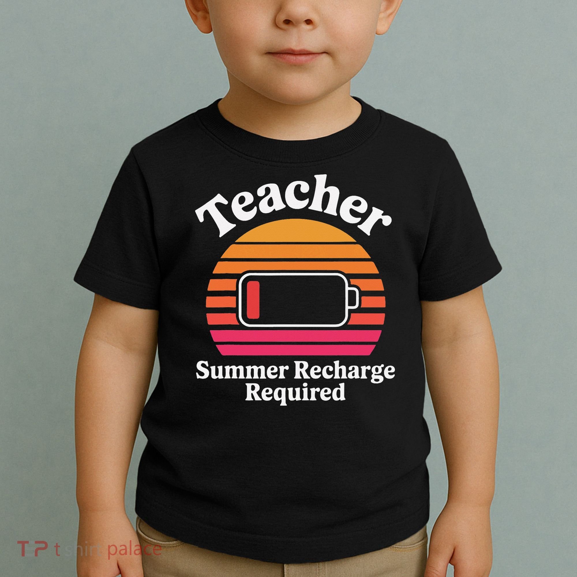 Funny Teacher Summer Recharge Required Low Battery Humor Toddler T-Shirt
