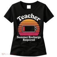 Funny Teacher Summer Recharge Required Low Battery Humor Women's T-Shirt thumb 0