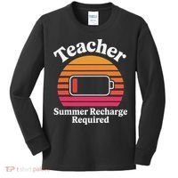Funny Teacher Summer Recharge Required Low Battery Humor Kids Long Sleeve Shirt thumb 0