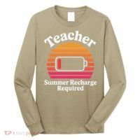 Funny Teacher Summer Recharge Required Low Battery Humor Long Sleeve Shirt thumb 0