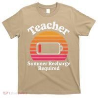Funny Teacher Summer Recharge Required Low Battery Humor T-Shirt thumb 0