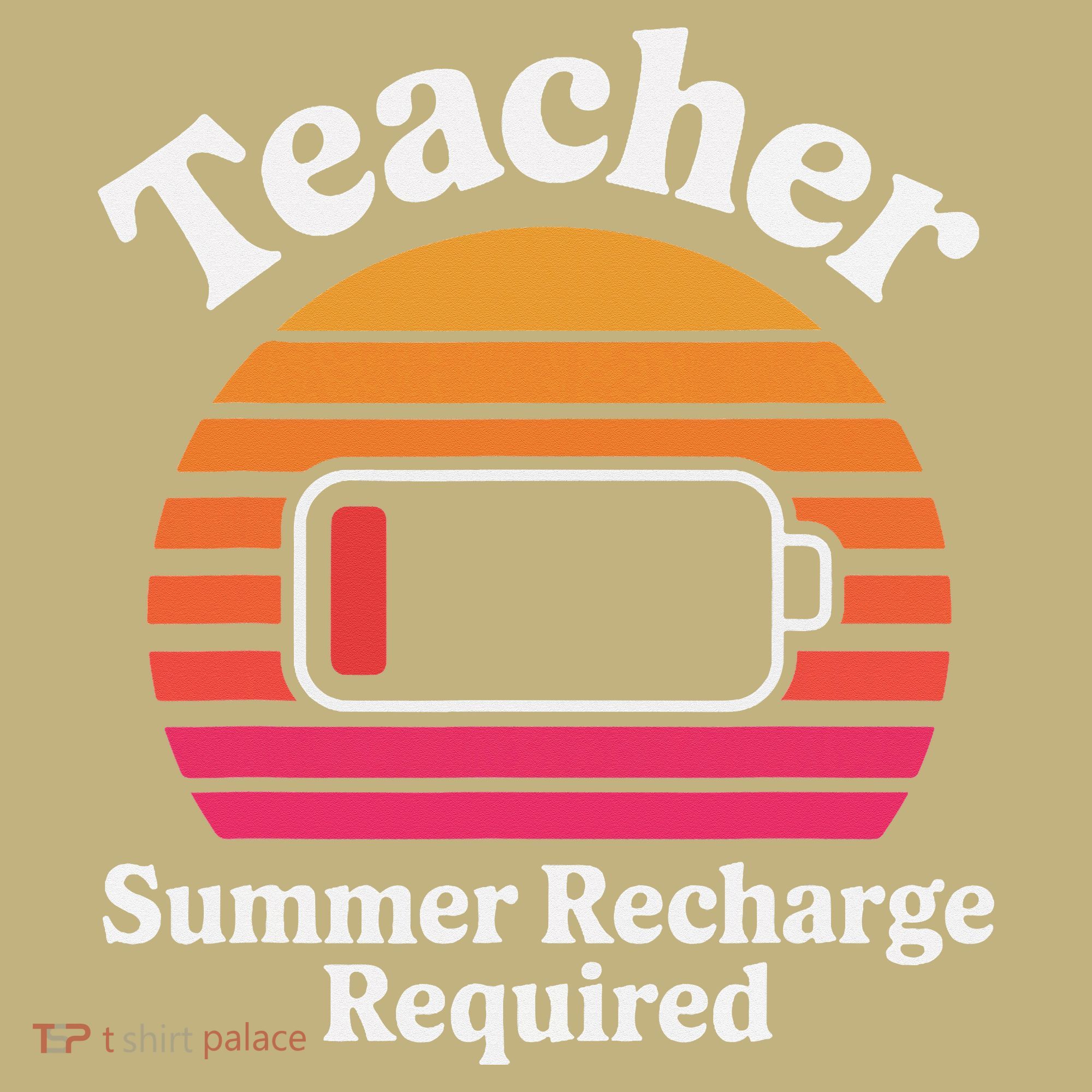 Funny Teacher Summer Recharge Required Low Battery Humor T-Shirt