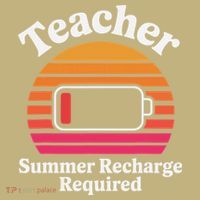 Funny Teacher Summer Recharge Required Low Battery Humor Polo thumb 2