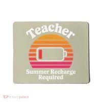 Funny Teacher Summer Recharge Required Low Battery Humor Mousepad thumb 0