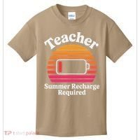 Funny Teacher Summer Recharge Required Low Battery Humor Kids T-Shirt thumb 0