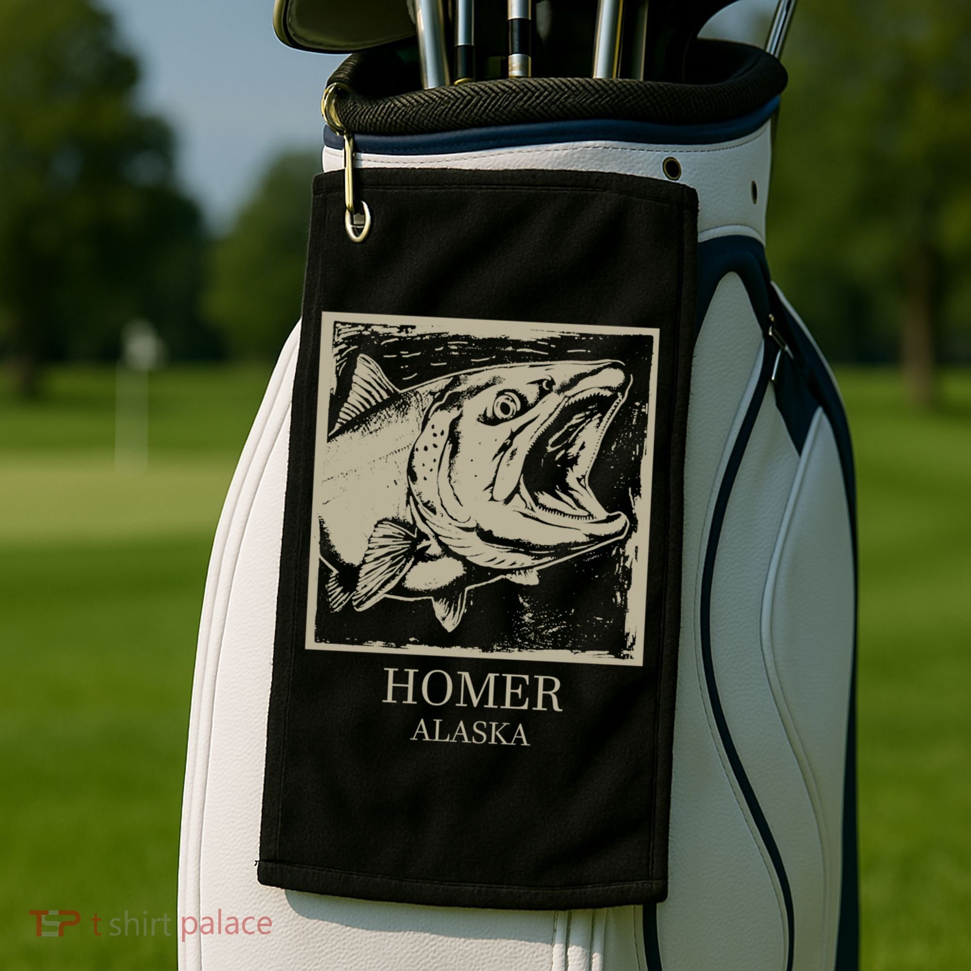 Fishing Town Souvenir Homer Alaska Cute Gift Golf Towel
