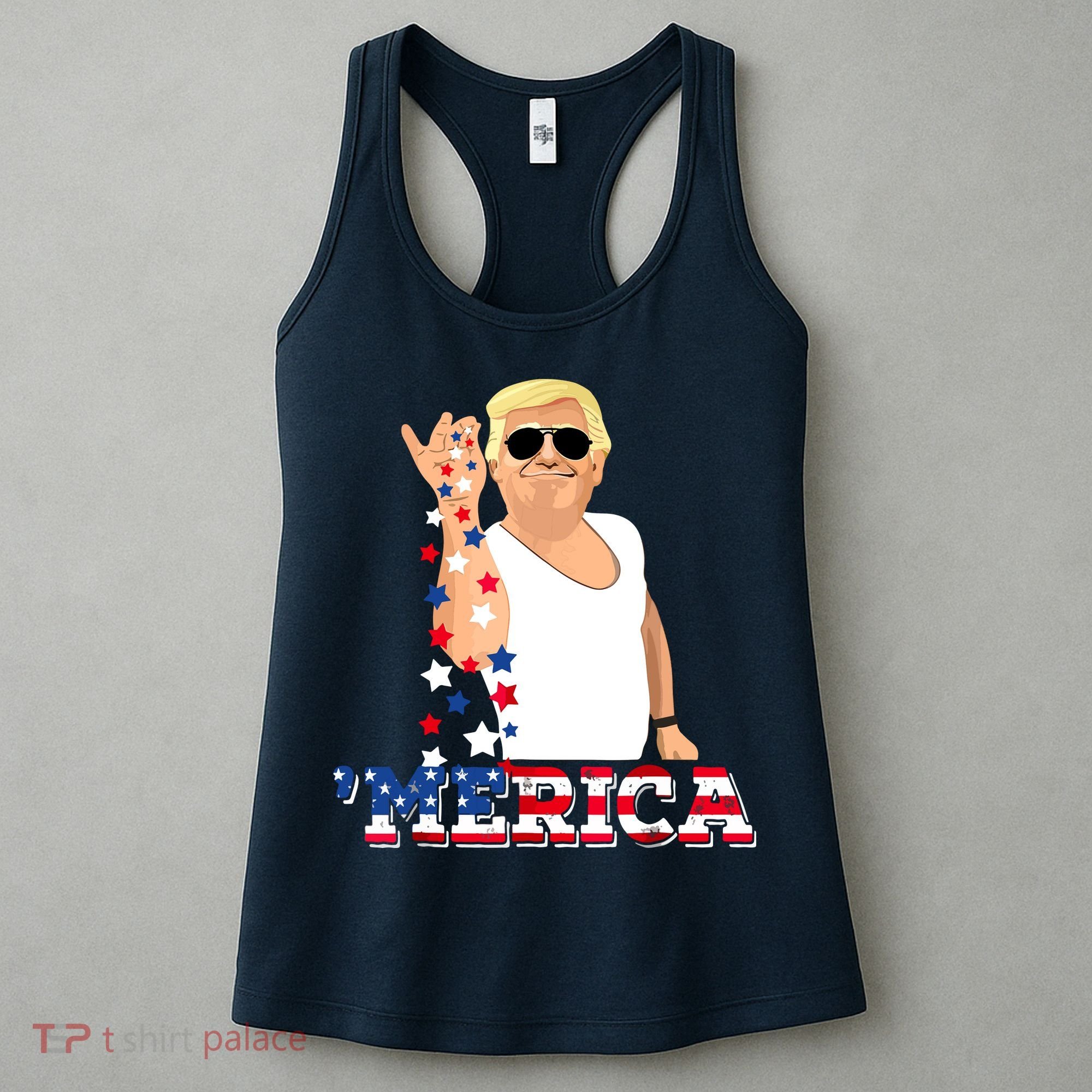 Funny Trump Salt Merica Freedom 4th Of July Women's Tank Top