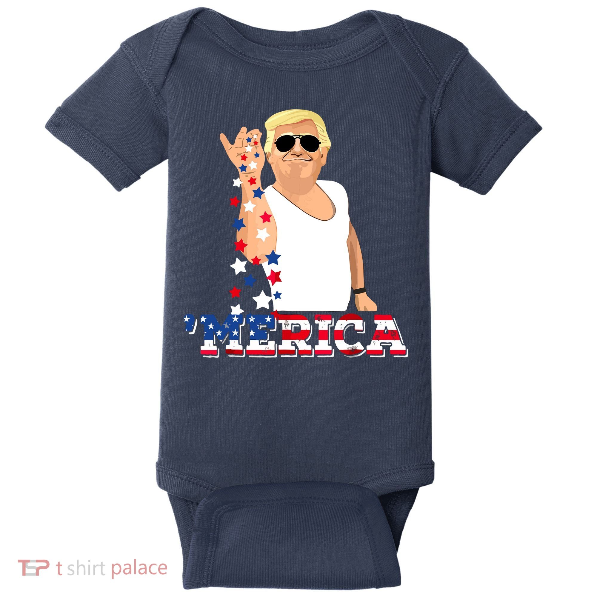 Funny Trump Salt Merica Freedom 4th Of July Baby Bodysuit