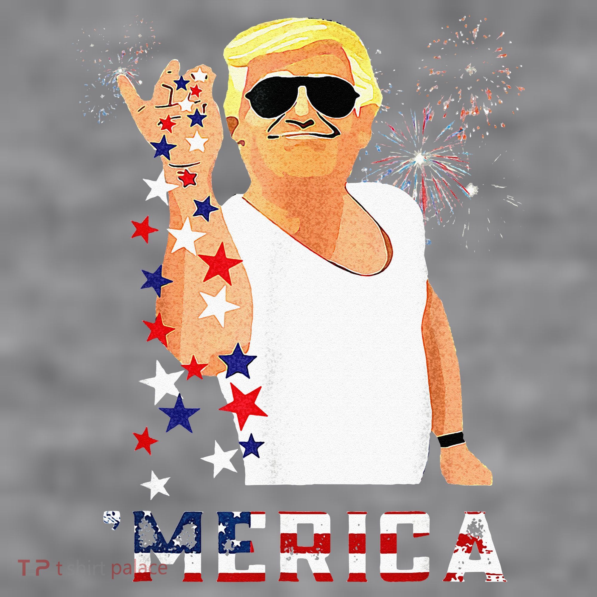 Funny Trump Salt Merica Freedom 4th Of July Gifts Women's Racerback Cropped Tank