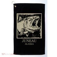 Fishing Town Souvenir Juneau Alaska Gift Golf Towel thumb 0