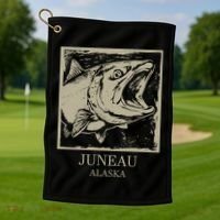 Fishing Town Souvenir Juneau Alaska Gift Golf Towel thumb 1