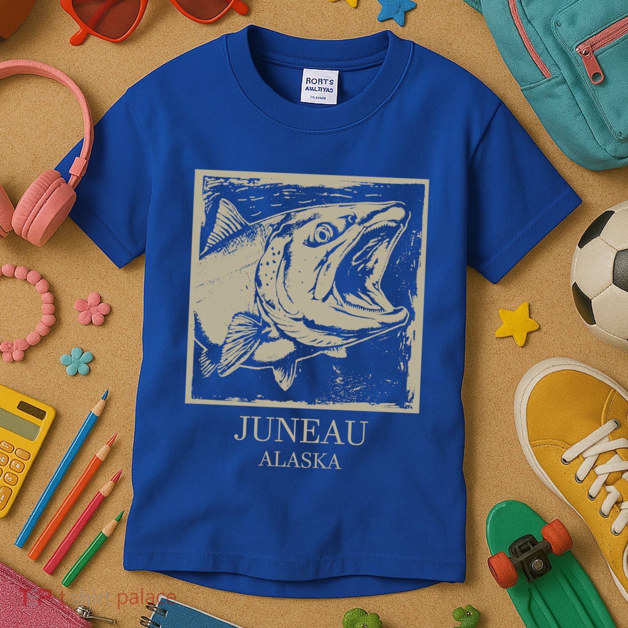 Fishing Town Souvenir Juneau Alaska Gift Kids T-Shirt