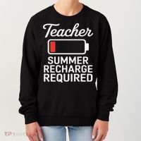 Funny Teacher Summer Recharge Required Low Battery Humor Women's Sweatshirt thumb 0