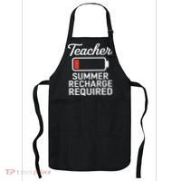 Funny Teacher Summer Recharge Required Low Battery Humor Apron thumb 0