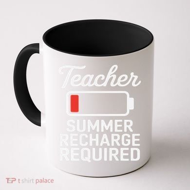 Funny Teacher Summer Recharge Required Low Battery Humor Coffee Mug