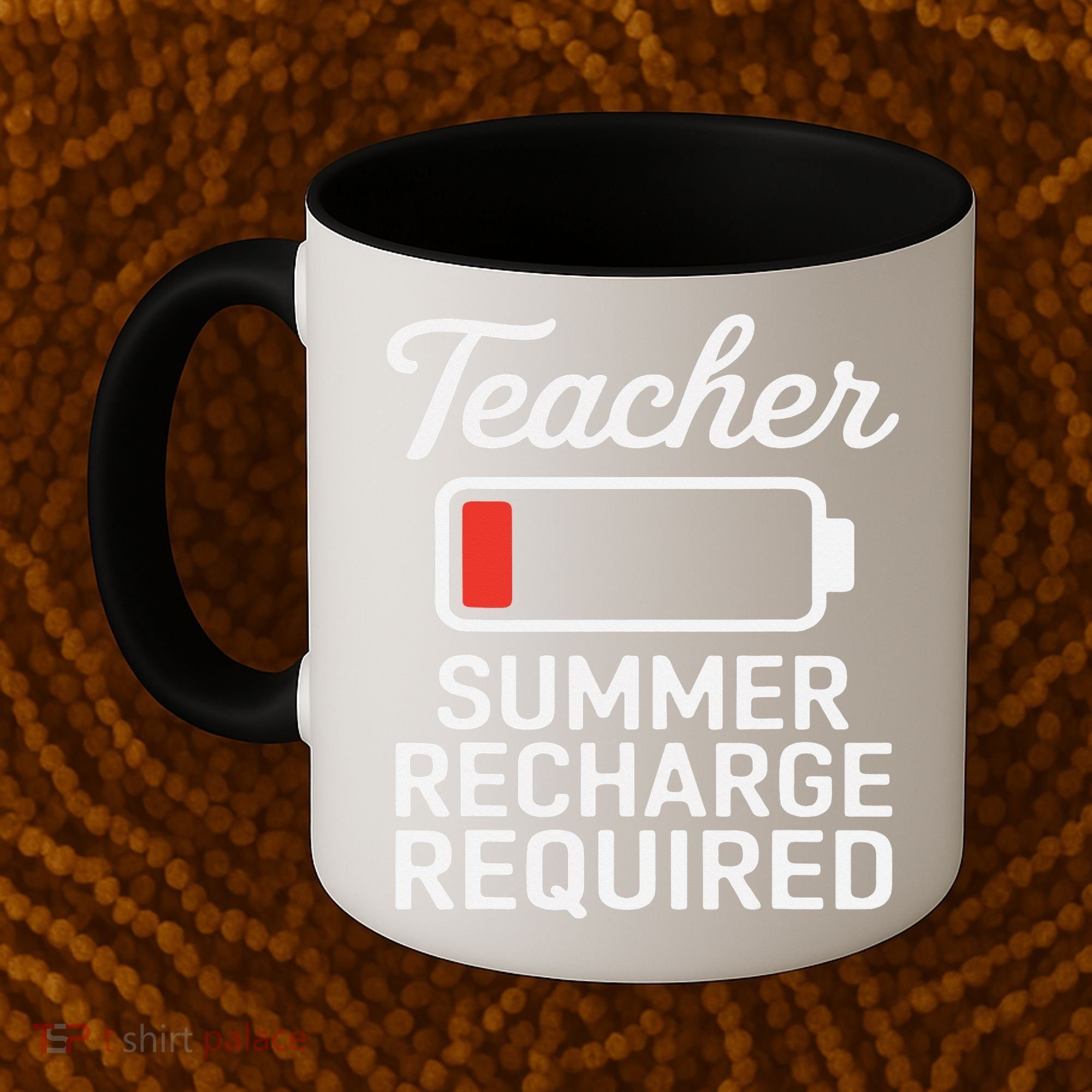 Funny Teacher Summer Recharge Required Low Battery Humor Coffee Mug