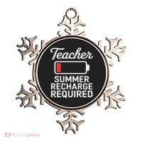 Funny Teacher Summer Recharge Required Low Battery Humor Ornament thumb 0