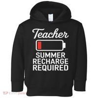 Funny Teacher Summer Recharge Required Low Battery Humor Toddler Hoodie thumb 0