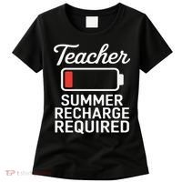 Funny Teacher Summer Recharge Required Low Battery Humor Women's T-Shirt thumb 0
