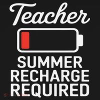 Funny Teacher Summer Recharge Required Low Battery Humor Women's T-Shirt thumb 6