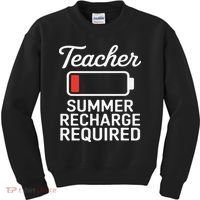 Funny Teacher Summer Recharge Required Low Battery Humor Kids Sweatshirt thumb 0