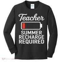 Funny Teacher Summer Recharge Required Low Battery Humor Kids Long Sleeve Shirt thumb 0