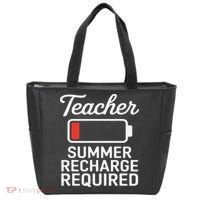 Funny Teacher Summer Recharge Required Low Battery Humor Tote Bag thumb 0