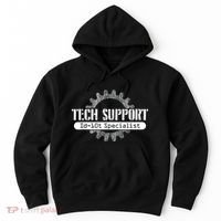 Funny Tech Support Id10t Computer Idiot Joke Hoodie thumb 0