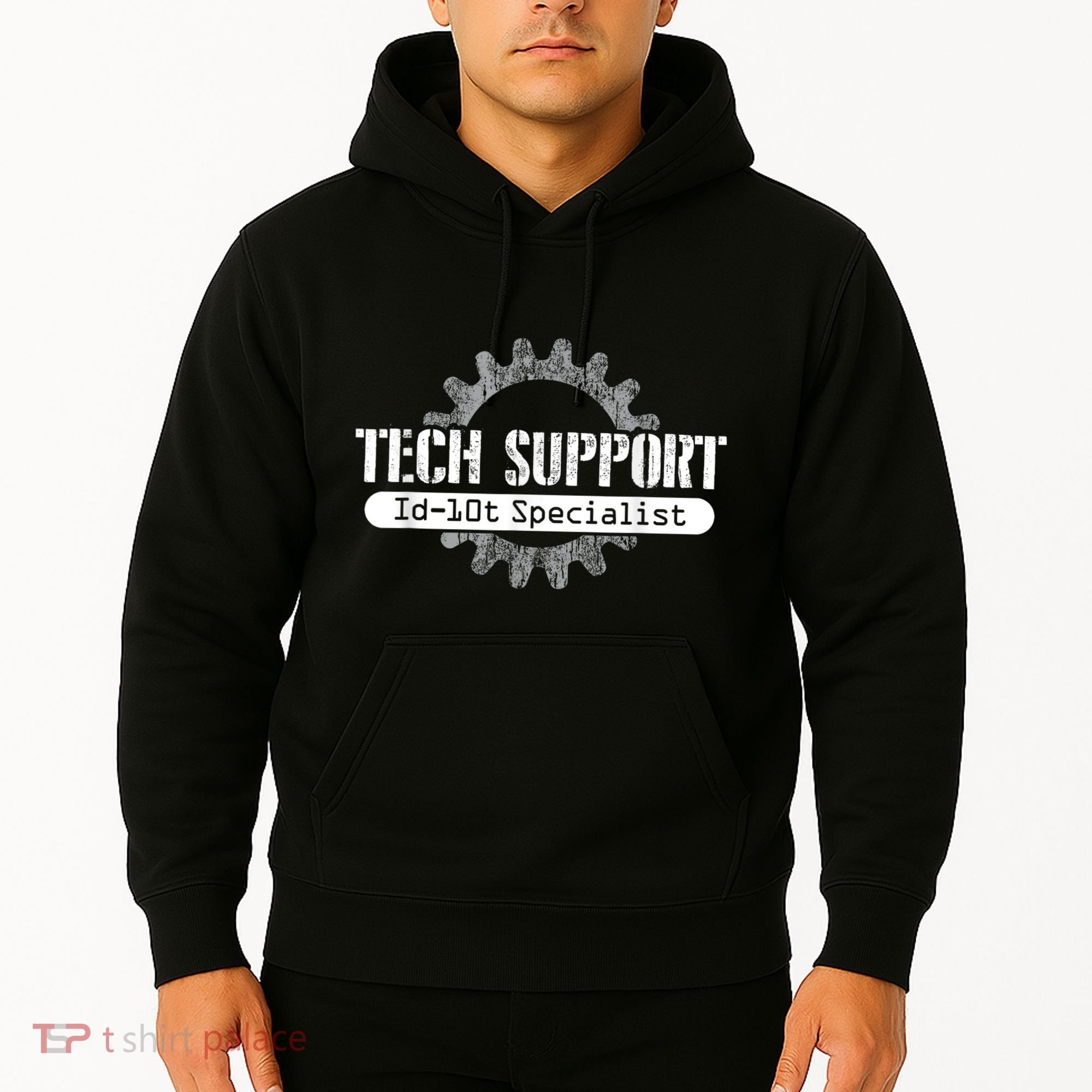 Funny Tech Support Id10t Computer Idiot Joke Hoodie