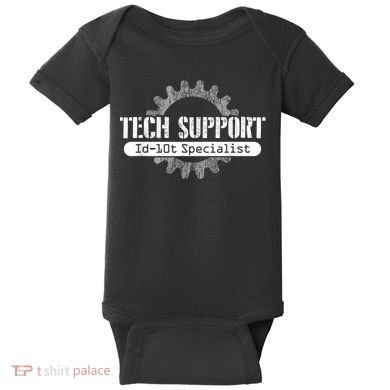 Funny Tech Support Id10t Computer Idiot Joke Baby Bodysuit