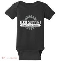 Funny Tech Support Id10t Computer Idiot Joke Baby Bodysuit thumb 0