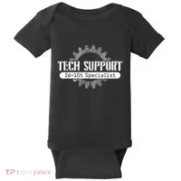 Funny Tech Support Id10t Computer Idiot Joke Baby Bodysuit thumb 0
