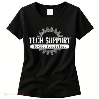 Funny Tech Support Id10t Computer Idiot Joke Women's T-Shirt