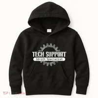 Funny Tech Support Id10t Computer Idiot Joke Kids Hoodie thumb 0
